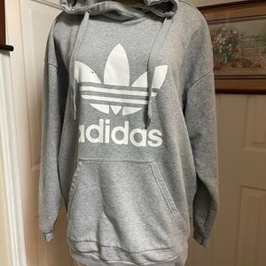 adidas Gray Hoodie with White Trefoil Logo
